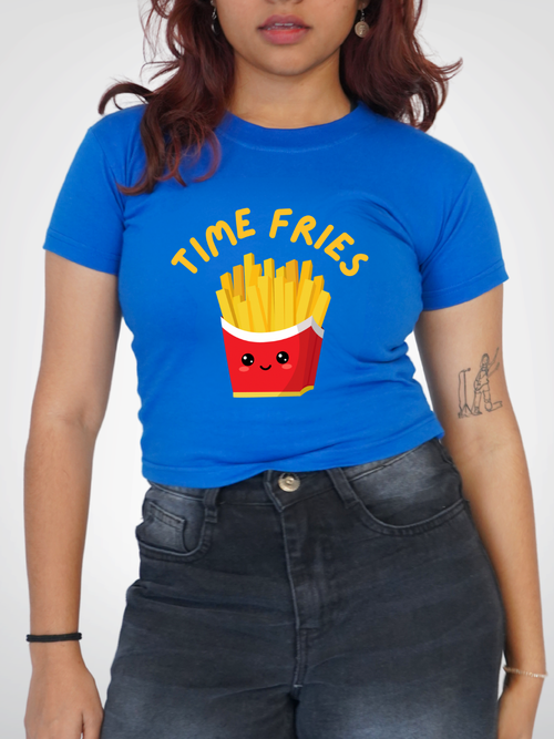 TIME FRIES CROPPED TEE