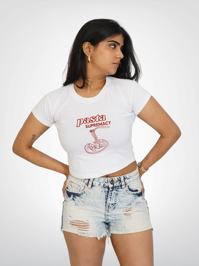 PASTA SUPREMACY CROPPED TEE