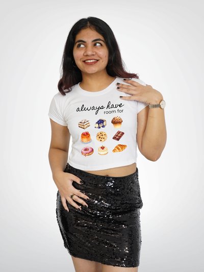 DESSERTS ALWAYS CROPPED TEE