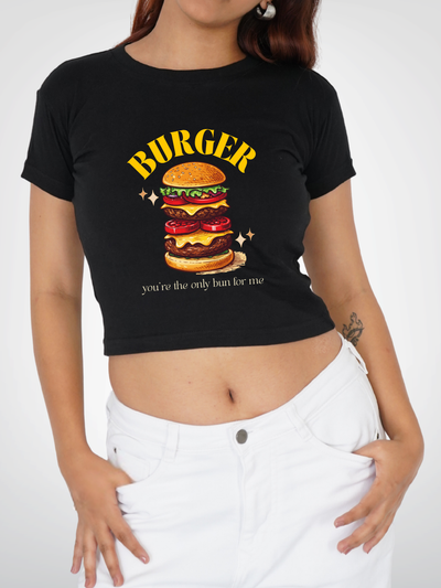 BURGER LOVER CROPPED TEE
