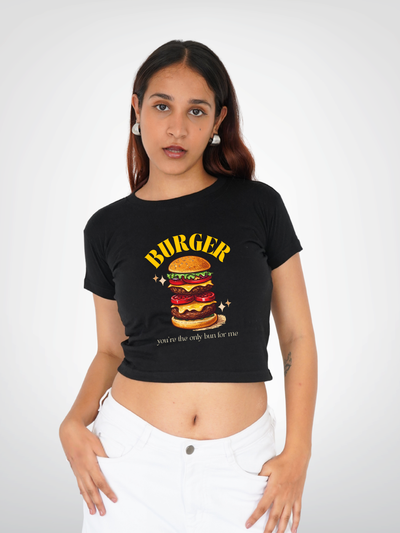 BURGER LOVER CROPPED TEE