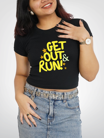 GET OUT & RUN CROPPED TEE