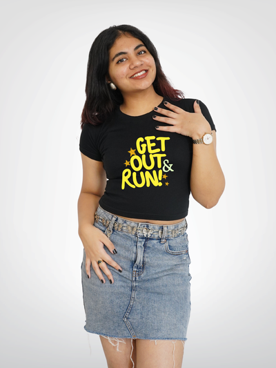 GET OUT & RUN CROPPED TEE