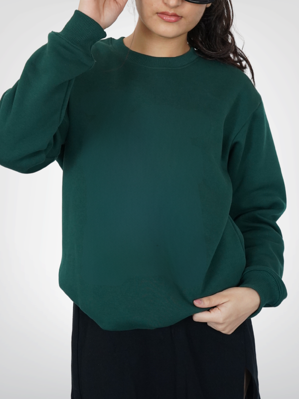bottle green sweatshirt