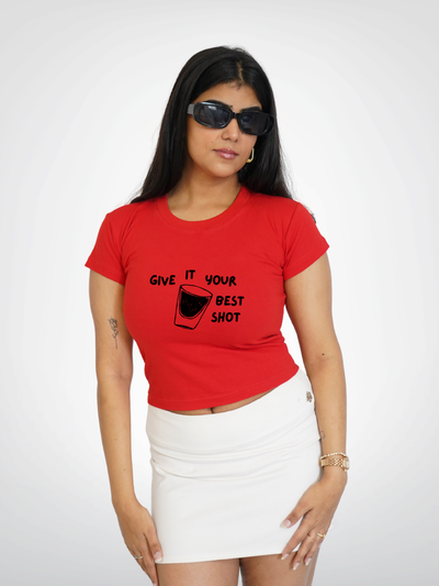 GIVE IT YOUR BEST SHOT CROPPED TEE