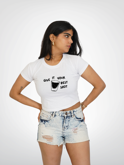 GIVE IT YOUR BEST SHOT CROPPED TEE