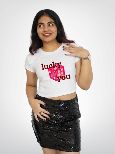 LUCKY YOU CROPPED TEE