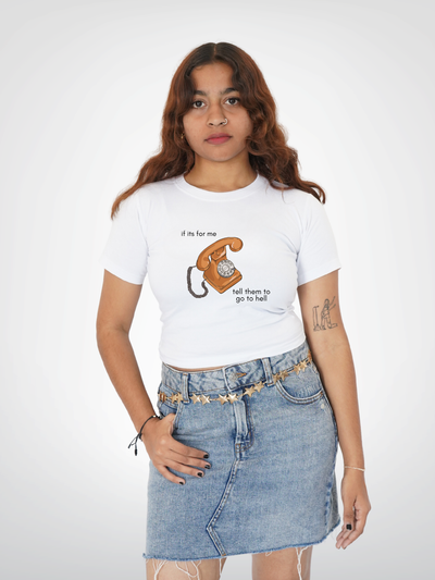 GO TO HELL CROPPED TEE