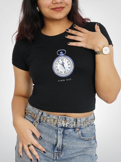 TIME OUT CROPPED TEE