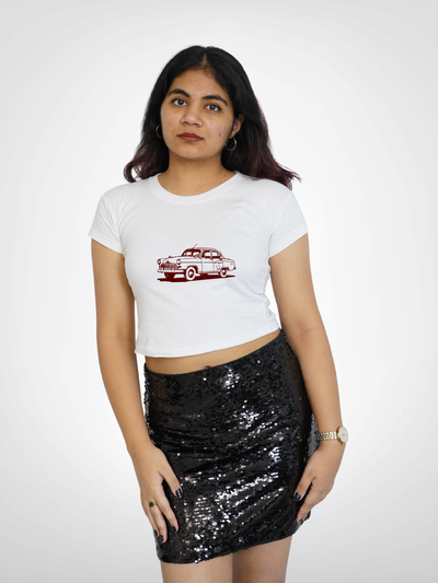 VINTAGE CAR CROPPED TEE