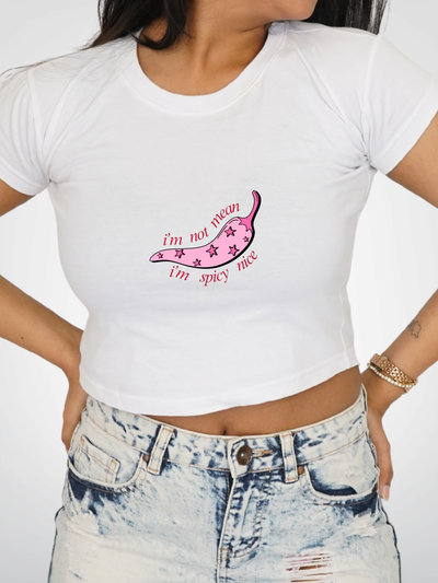 I'M NOT MEAN CROPPED TEE