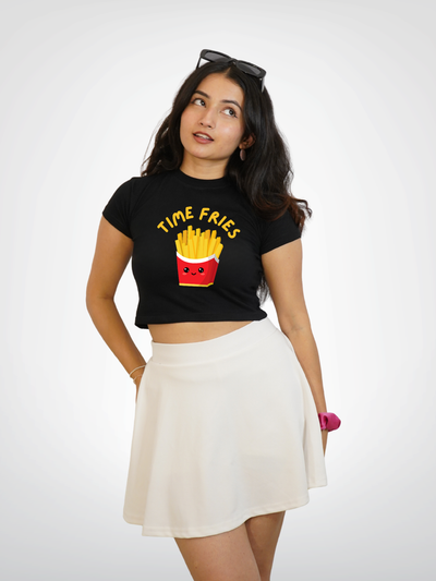 TIME FRIES CROPPED TEE