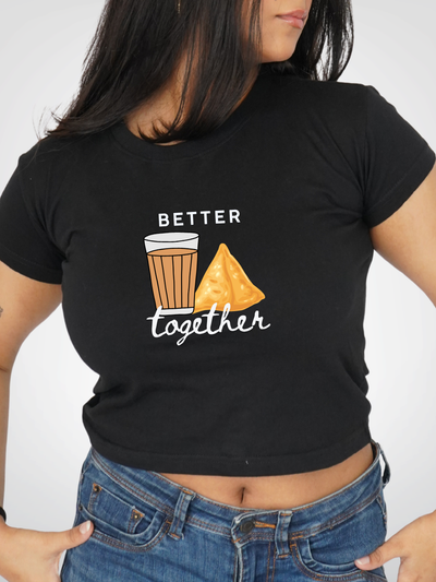 CHAI SAMOSA TOGETHER CROPPED TEE