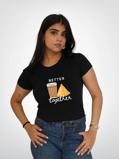 CHAI SAMOSA TOGETHER CROPPED TEE